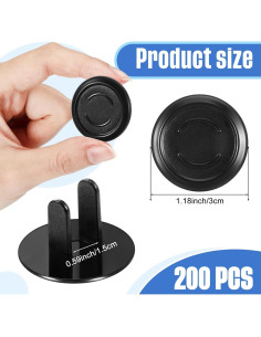 Cubiertas de Enchufes a Prueba de Niños Thyle 200 Pcs Negro 2