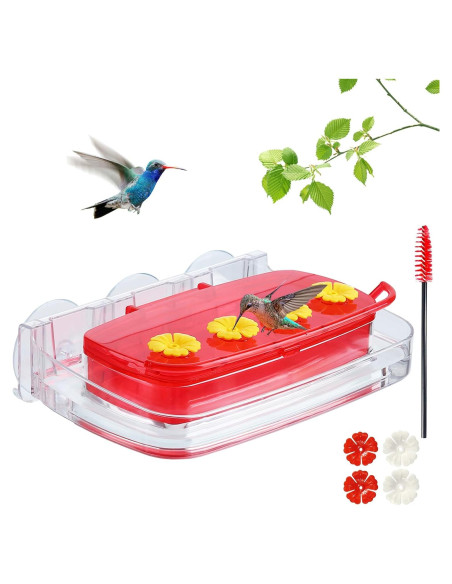 Comedero para Colibríes HCGADON Ventana 0.29L Rojo Antihormigas