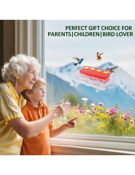 Comedero para Colibríes HCGADON Ventana 0.29L Rojo Antihormigas