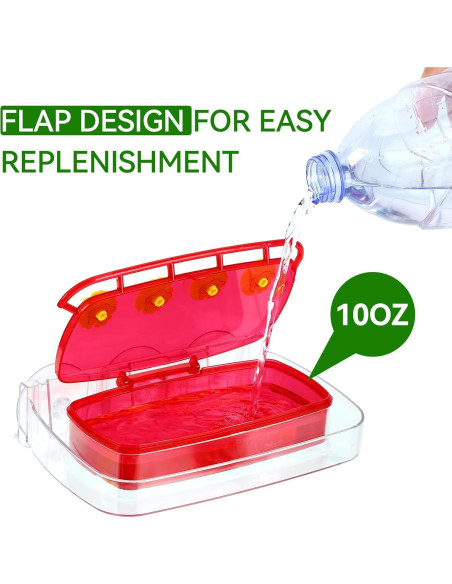 Comedero para Colibríes HCGADON Ventana 0.29L Rojo Antihormigas