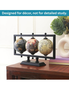 Conjunto de 3 Globos Terráqueos Rely+ 10 cm Decorativos 2