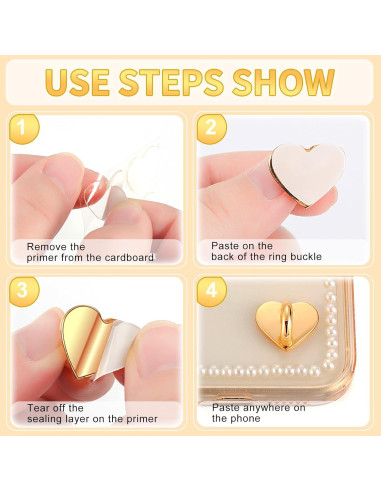 Anillo Adhesivo para Teléfono Móvil Moxweyeni - 8 Pcs Corazón