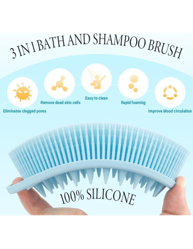 Exfoliador de Cuerpo 2 en 1 PQRUU Silicona Masajeador