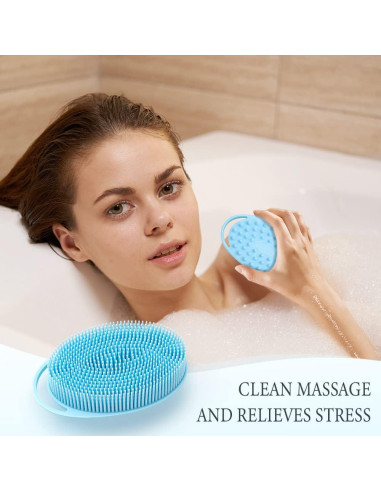 Exfoliador de Cuerpo 2 en 1 PQRUU Silicona Masajeador