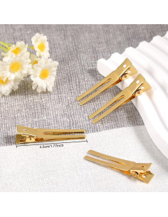 50 Clips de Rizo IKOCO Dorado + 3 Peines para Peluquería 2