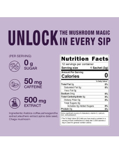 Café de Hongos Eco-Taste con Ashwagandha y Chaga - 12 Sobres 2