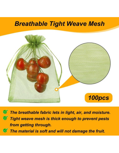 Bolsas de Protección para Frutas Shintop 100 Pcs 10x15 cm Verde