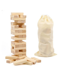 Juego de Bloques Apilables de Madera Canuan 54 Piezas