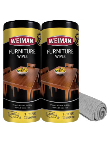 Toallitas de limpieza Weiman para madera, 2 paquetes, 20 unidades