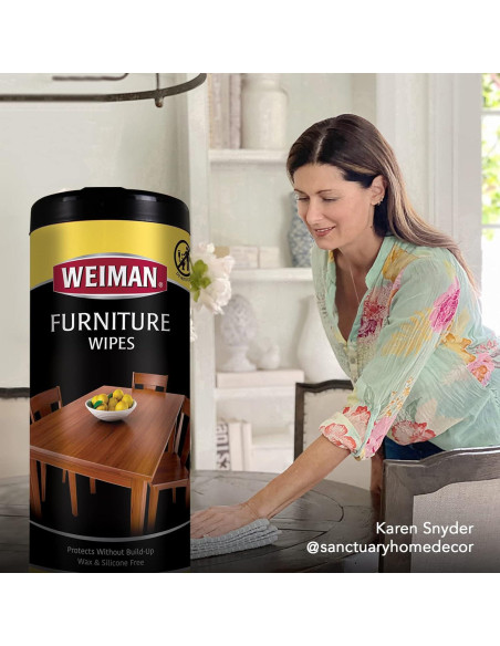 Toallitas de limpieza Weiman para madera, 2 paquetes, 20 unidades Toallitas de limpieza Weiman para madera, 2 paquetes, 20 unidades