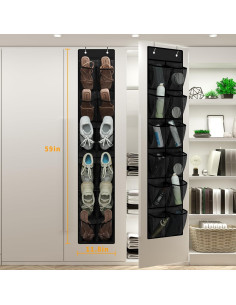 Organizador de Zapatos MSLOVE, 2 Piezas con 24 Bolsillos 2