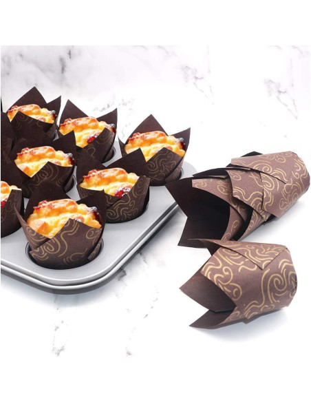 150 Forros de Cupcake Tulipán Staruby - Papel A Prueba de Grasa