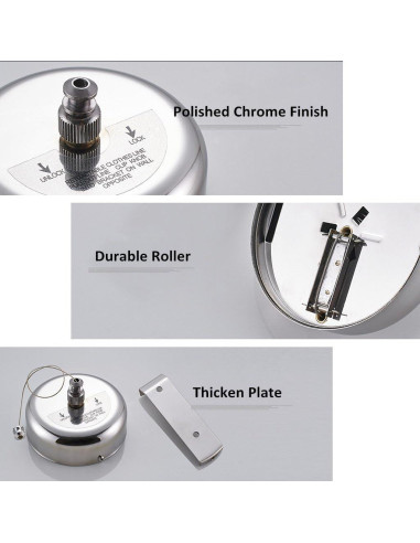 Cuerda Retráctil de Ropa BESy Acero Inoxidable 2.8m Cromado