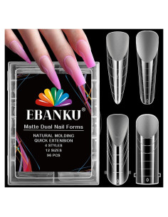 Kit de Moldes de Uñas Dual EBANKU 96 Piezas Transparentes Mate