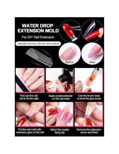 Kit de Moldes de Uñas Dual EBANKU 96 Piezas Transparentes Mate