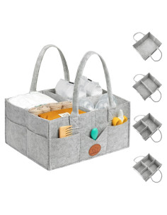 Organizador de Pañales KeaBabies Gris Clásico - Caddy Portátil