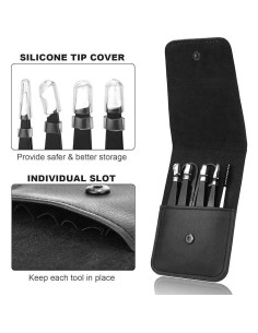 Juego de Pinzas para Cejas 6 PCS Acero Inoxidable MAYKI 2