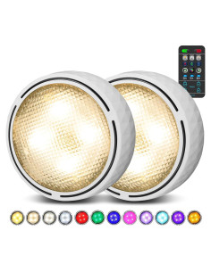Luces LED Disco Inalámbricas con Control Remoto - 2 Paquetes