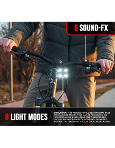 Bocina de Bicicleta ZIREN NP NIGHT PROVISION 120-140dB LED IPX4 2