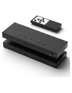Conmutador HDMI 5 Puertos 4K 60Hz RuiPuo Selector con Control Remoto