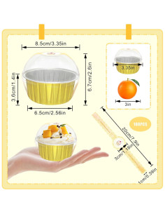 Paquete de 100 moldes para cupcakes EXJEXJ 5oz dorados 2