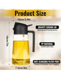 Botella Rociadora de Aceite de Oliva MEIDAYAI 473ml Negra 2