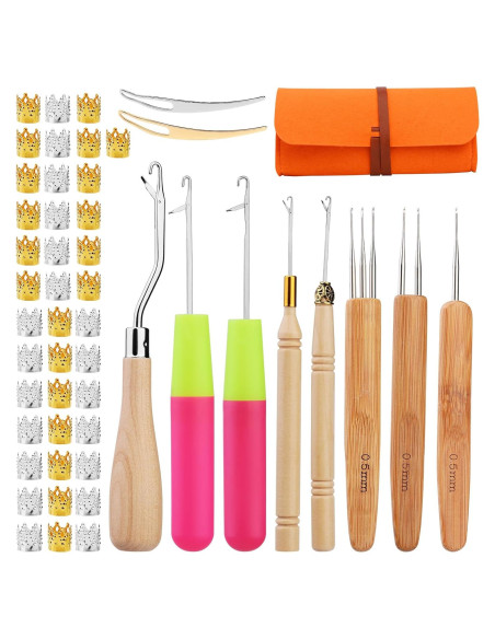 Juego de Ganchos de Crochet QMNNMA para Dreadlocks 0.5mm