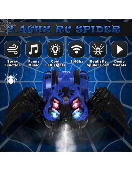 Juguete Robot Araña RC GAIETYDIY Azul con Luces y Música