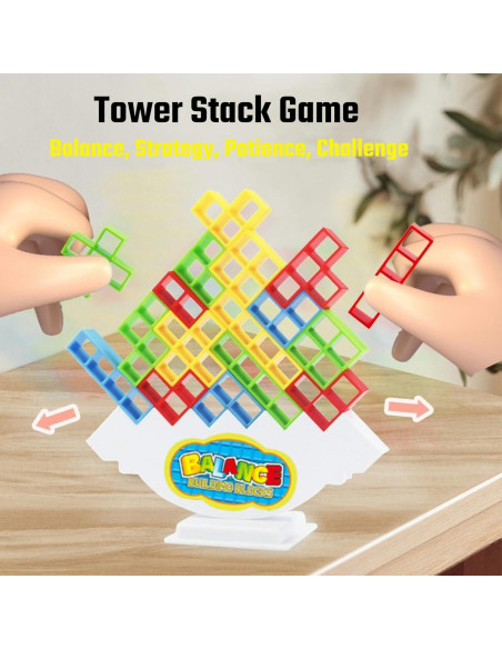 Juego de Apilamiento Tetra Tower Gdaytao - 64 Piezas Educativo