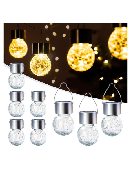 Luces Colgantes Solares GIGALUMI 8 Paquete LED Blanco Cálido Luces Colgantes Solares GIGALUMI 8 Paquete LED Blanco Cálido