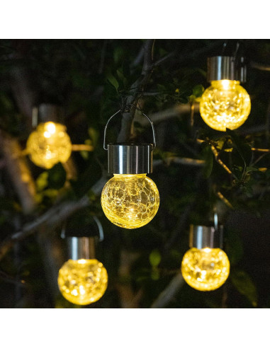 Luces Colgantes Solares GIGALUMI 8 Paquete LED Blanco Cálido