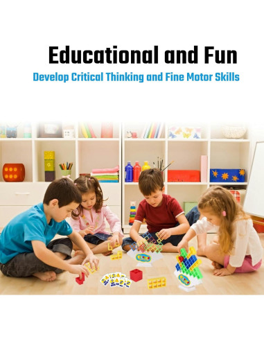 Juego de Apilamiento Tetra Tower Gdaytao - 64 Piezas Educativo