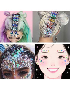 Mezcla de 1440 gemas acrílicas Aguamarina AB 3-10mm para manualidades 2