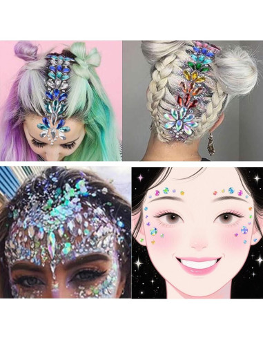 Mezcla de 1440 gemas acrílicas Aguamarina AB 3-10mm para manualidades