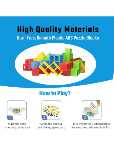 Juego de Apilamiento Tetra Tower Gdaytao - 64 Piezas Educativo