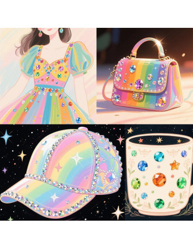 Mezcla de 1440 gemas acrílicas Aguamarina AB 3-10mm para manualidades