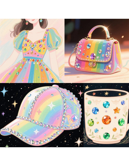 Mezcla de 1440 gemas acrílicas Aguamarina AB 3-10mm para manualidades