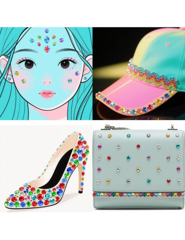 Mezcla de 1440 gemas acrílicas Aguamarina AB 3-10mm para manualidades