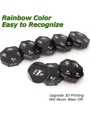 Organizador Semanal de Pastillas Yaklim 28 Compartimentos Negro