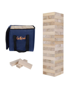 Juego de Torre de Caída Gigante GOTHINK 60 Piezas Madera 96.5 cm