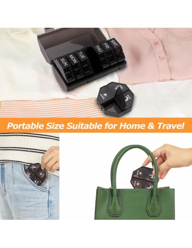 Organizador Semanal de Pastillas Yaklim 28 Compartimentos Negro