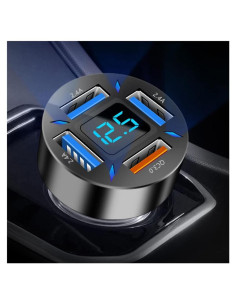 Cargador de Coche USB Rápido KIFIDAN 66W 4 Puertos QC3.0