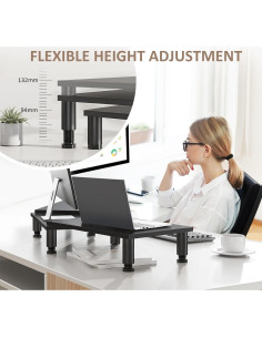 Soporte Doble para Monitor AX WABER Ajustable Negro 43.9x32.5cm 2