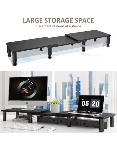 Soporte Doble para Monitor AX WABER Ajustable Negro 43.9x32.5cm