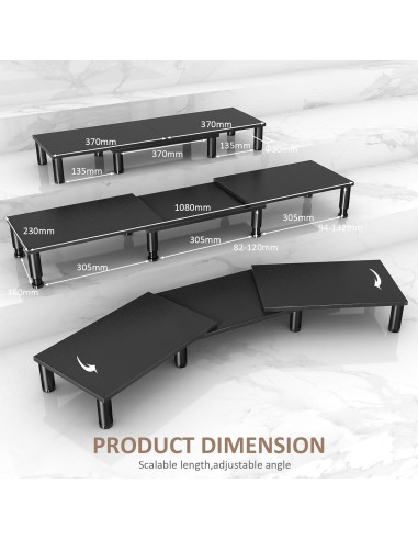 Soporte Doble para Monitor AX WABER Ajustable Negro 43.9x32.5cm