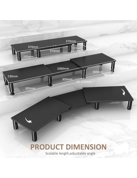 Soporte Doble para Monitor AX WABER Ajustable Negro 43.9x32.5cm