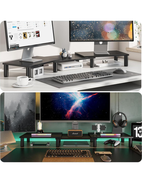 Soporte Doble para Monitor AX WABER Ajustable Negro 43.9x32.5cm