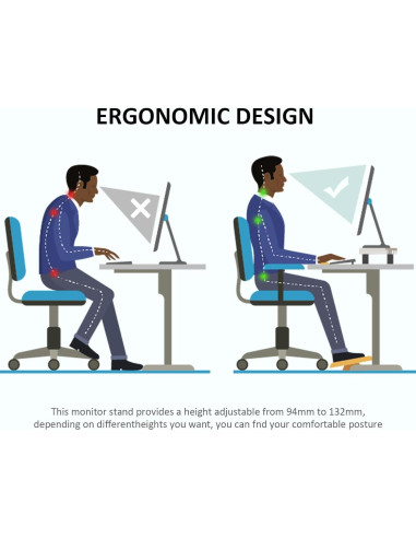 Soporte Doble para Monitor AX WABER Ajustable Negro 43.9x32.5cm