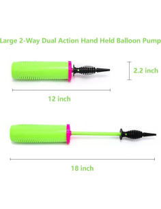 Bomba de Globo Manual Hdeoops Doble Acción Verde 30.48 cm 2