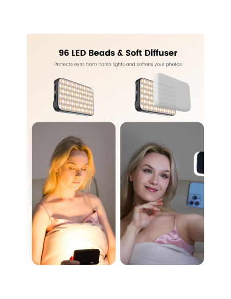 Luz de Selfie ANXRE AL96 con Difusor y Soporte Ajustable